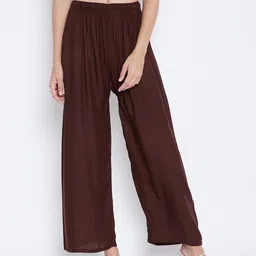 Clora Creation Women Coffee Brown Knitted Palazzos-image-9
