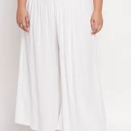 Castle Lifestyle Plus Size Flared Straight Fit Palazzos-image-25
