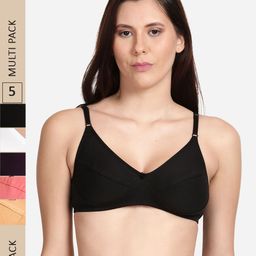 shyaway Pack Of 5 Non Padded Non Wired Cotton Everyday Bra-image-19