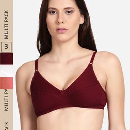shyaway Set of 3 Non Padded Non Wired Cotton Bra-image-58
