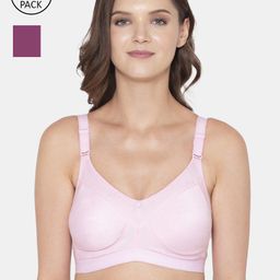 Souminie Pink & Magenta Non-Wired & Non-Padded Minimzer Bra Pack of 2-image-89