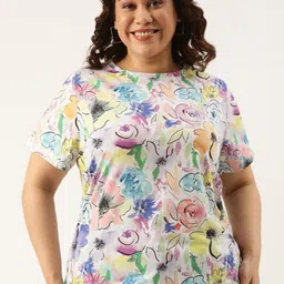 MARCA Bold Women Floral Printed Extended Sleeves Sublimation Pockets T-shirt-picture-26