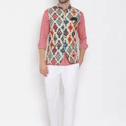 Hangup Men Kurta Set With Trousers & Nehru Jacket-47