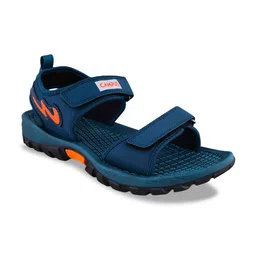 Campus Men Brand Logo Textured Sports Sandals With Velcro Closure-74
