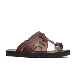 Bata Men Maroon Leather Comfort Sandals-image-43