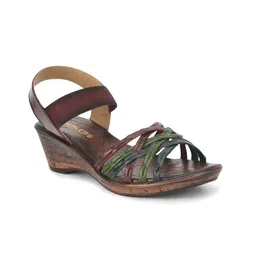 Liberty Strappy Leather Open Toe Wedge Heels-46