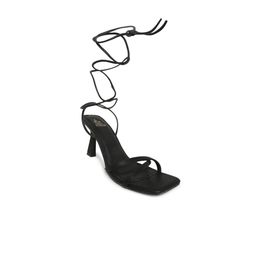 Tao Paris Black PU Kitten Sandals-11