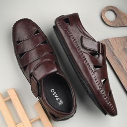 El Paso Men Textured Ethnic Shoe-Style Sandals-image-19
