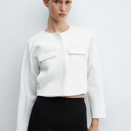 MANGO Collarless Tailored Jacket-image-11