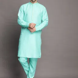 Utsav Fashion Mandarin Collar Regular Kurta With Trousers-image-64