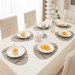 HOKIPO Grey 6 Pieces Waterproof & Heat Resistant Dinner Table Placemats-89
