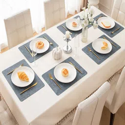 HOKIPO Grey 6 Pieces Heat Resistant & Waterproof Dinner Table Placemats-31