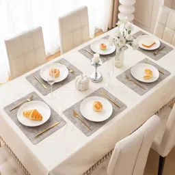 HOKIPO Grey 6 Pieces Heat Resistant & Waterproof Table Placemats-88
