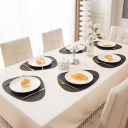 HOKIPO Black 6 Pieces Waterproof & Heat Resistant Dinner Table Placemats-80