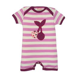 Nino Bambino Infant Kids Magenta & White Striped Organic Cotton Sustainable Rompers-image-46