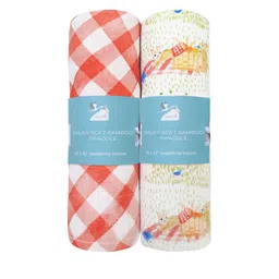 Masilo Kids Set Of 2 Printed Pure Bamboo Cotton Muslin Swaddle-6