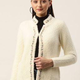 APSLEY Women Embroidered Detail Front Open Sweater-image-0