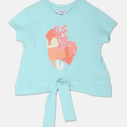 U.S. Polo Assn. Kids Girls Round Neck Typography Printed Sequence Cotton T-shirt-image-15