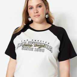 Trendyol Typography Printed Raglan Sleeves Pure Cotton T-shirt-picture-48