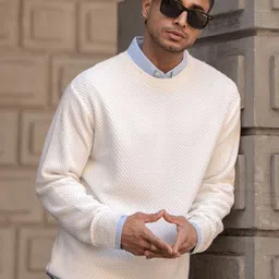 Powerlook Men Geometric Self Design Round Neck Caual Sweatshirt-picture-34