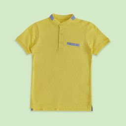 Pantaloons Junior Boys Yellow Solid Cotton T-shirt-image-86