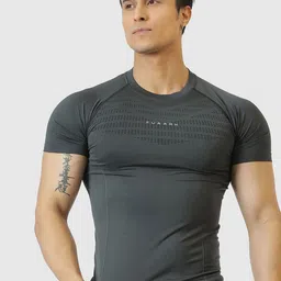 FUAARK Men Anti Odour Brand Logo Printed Round Neck Compression T-shirt-image-84