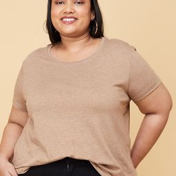 max Women Plus Size Brown T-shirt-picture-28