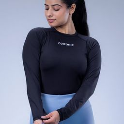 Coitonic Women Typography Printed Round Neck Slim Fit T-shirt-image-126