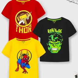 YK Marvel Boys Pack Of 3 Thor Printed Cotton T-shirt-12