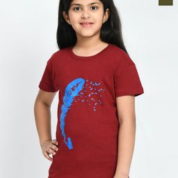 BAESD Girls Pack Of 2 Conversational Printed Cotton T-shirt-image-25