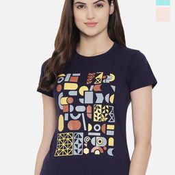 Fabflee Pack of 3 Geometric Printed Cotton T-shirt-image-104