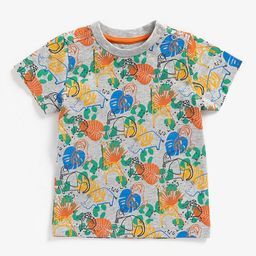mothercare Infant Boys Grey & Blue Printed Pure Cotton T-shirt-image-96