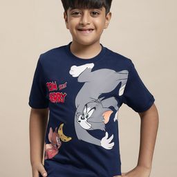 Kids Ville Boys Tom & Jerry Printed Pure Cotton T-shirt-image-55
