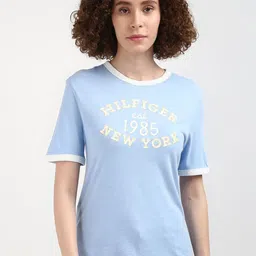 Tommy Hilfiger Women Typography Printed Round Neck T-shirt-image-71