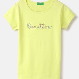 United Colors of Benetton Girls Printed Pure Cotton T-shirt-image-87