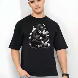 KAIDO Men Graphic Printed Round Neck Pure Cotton Relaxed Fit T-shirt-image-59