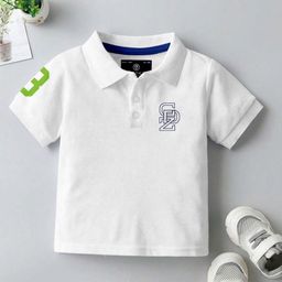 BAESD Boys Varsity Polo Collar Drop-Shoulder Sleeves Applique T-shirt-image-36