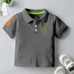 CODEZ Boys Checked Polo Collar Extended Sleeves T-shirt-image-55