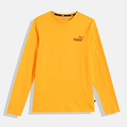 Puma Kids Yellow Solid Pure Cotton T-shirt-image-27