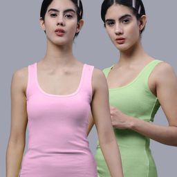 FBAR Pack Of 2 Scoop Neck Sleeveless Cotton Tank Tops-image-77
