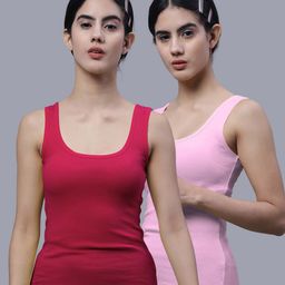 FBAR Pack of 2 Scoop Neck Cotton Tank Tops-image-64