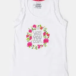 Jockey Girls Animal Printed Ruffled Combed Cotton Tank Top-12