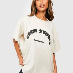 Boohoo Pure Cotton Printed Drop-Shoulder Oversized T-shirt-image-76