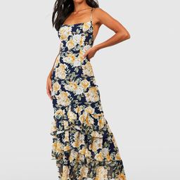 Boohoo Petite Floral Print Ruffled Maxi Dress-image-68