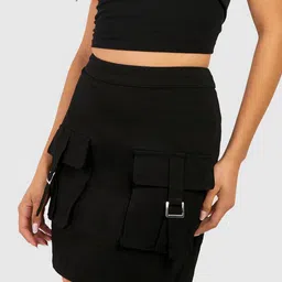Boohoo Women Cargo-Style Straight Mini Skirt-image-62