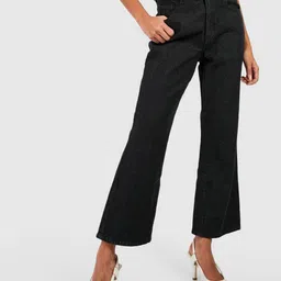 Boohoo Women Pure Cotton Flared Jeans-image-29