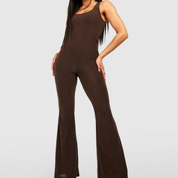 Boohoo Square Neck Flared Jumpsuit-26