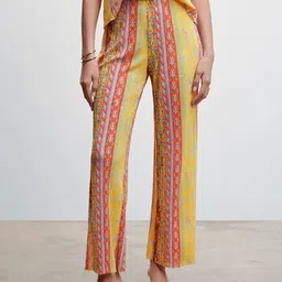 MANGO Women Sustainable Ethnic Motifs Printed Trousers-image-98