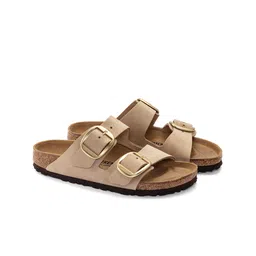 Birkenstock Women Arizona Big Buckle Narrow Width Nubuck Leather Open Toe Flats-image-67
