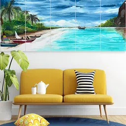 Pum Pum Blue & Green 5 Pieces Wooden 3D Painting Wall Art-picture-36